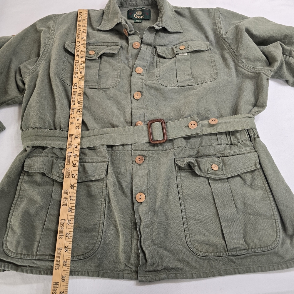 Vintage Orvis Men's Travel Norfolk Safari belted Bush Jacket Coat XXL Fishing - Picture 9 of 12